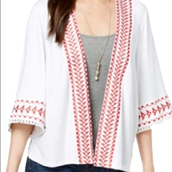 Style & Co. Tops - Style & Co white radiant kimono